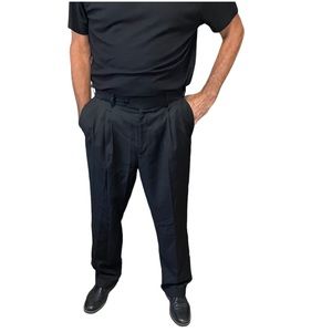 STAFFORD Performance Wool Blend Pants, Front Pleated, Elastic, Men’s